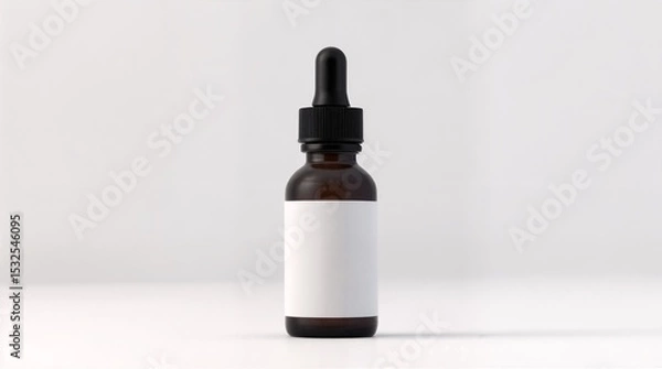 Fototapeta Amber Glass Dropper Bottle Mockup