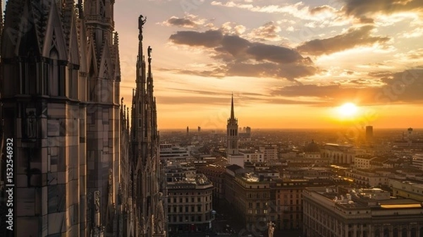 Obraz The Enchanting Beauty of a Cathedral Under the Golden Sunset