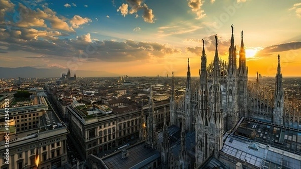 Obraz The Enchanting Beauty of a Cathedral Under the Golden Sunset