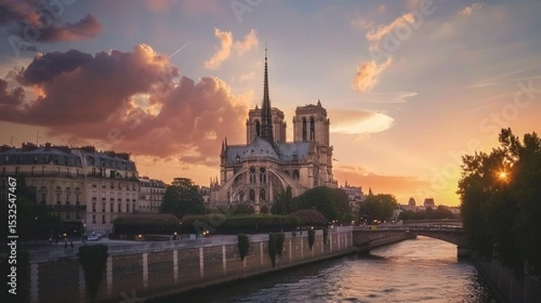 Obraz The Enchanting Beauty of a Cathedral Under the Golden Sunset