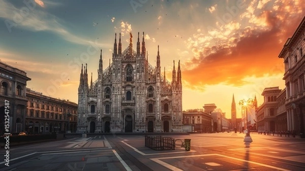 Obraz The Enchanting Beauty of a Cathedral Under the Golden Sunset