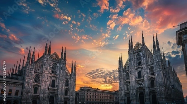 Obraz The Enchanting Beauty of a Cathedral Under the Golden Sunset