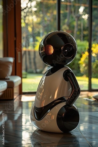 Obraz Robotic Assistant Completing Household Tasks in a Modern Home Environment Generative AI