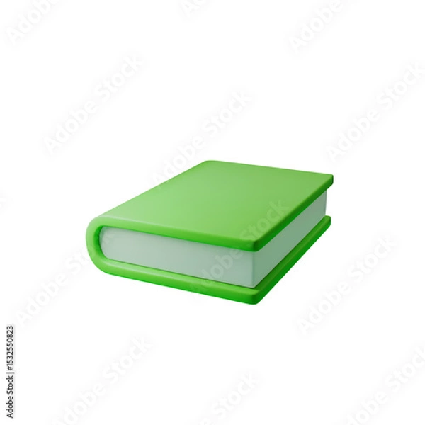 Obraz 3d Open green book vector illustration, perfect for education, literature, and knowledge-themed designs. Ideal for publishing, academic presentations, and creative projects.