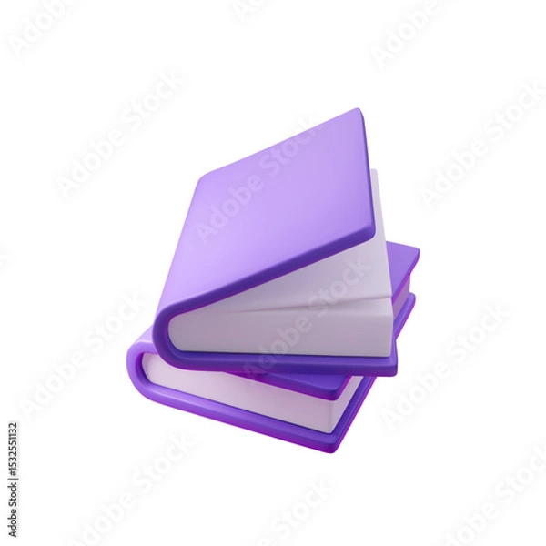 Obraz 3d Stylish purple book vector illustration, perfect for educational content, digital libraries, and reading themes. Ideal for modern design projects, e-books, and learning resources.