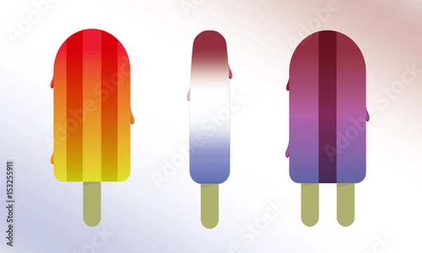Fototapeta Vector Illustrations of Various Popsicles
