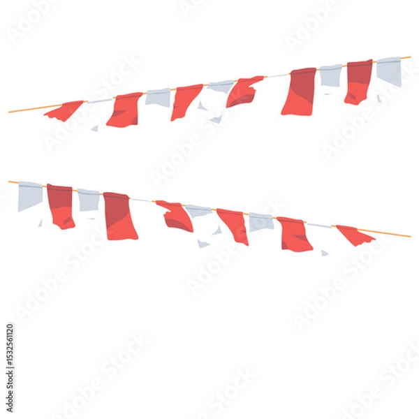 Fototapeta Indonesian Independence Day Flags & Decorations