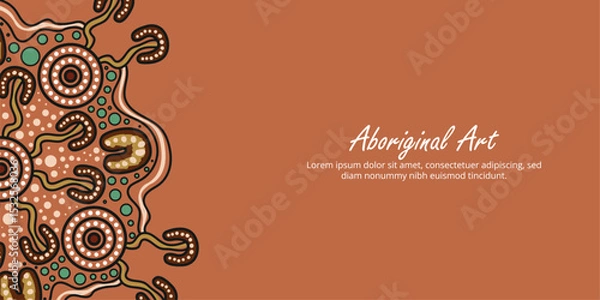 Obraz Customizable decorative poster featuring Aboriginal-inspired design