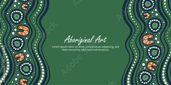 Obraz Aboriginal-style artwork poster with editable text