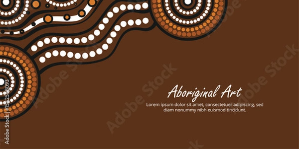 Obraz Artistic poster with Aboriginal-inspired motifs and editable text