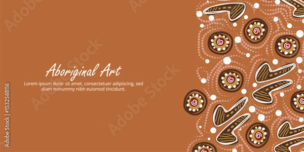 Obraz Poster with Indigenous-inspired patterns and customizable wording