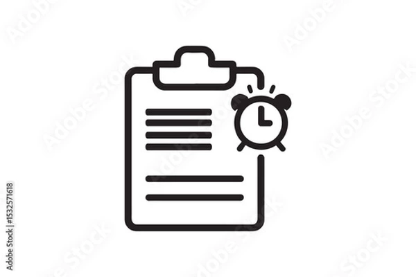 Fototapeta Homework Reminder Icon silhouette vector with white background