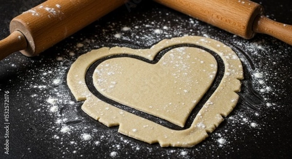 Obraz rolled out dough heart