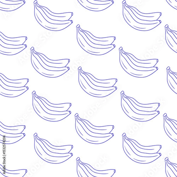 Obraz Bananas displayed in a repetitive pattern on a white background showcasing a playful and minimalistic design concept