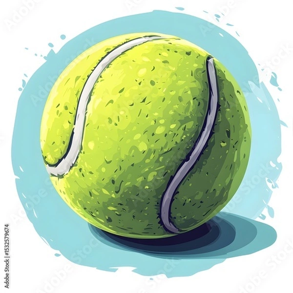 Fototapeta Minimalist Flat Design 2D Tennis Ball Icon with Transparent Background for Modern Branding