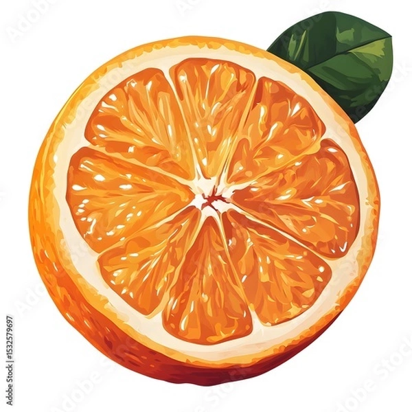 Fototapeta Intricate 2D Orange Fruit Silhouette Flat Vector Design for Contemporary Food Branding and Minimalistic Illustration