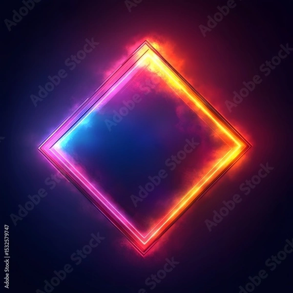 Fototapeta Sleek Futuristic Gaming Icon Showcasing Abstract Geometry, Sharp Contours, Glowing Accents, and Vivid Hues in a Minimal Flat Design on a Transparent Background