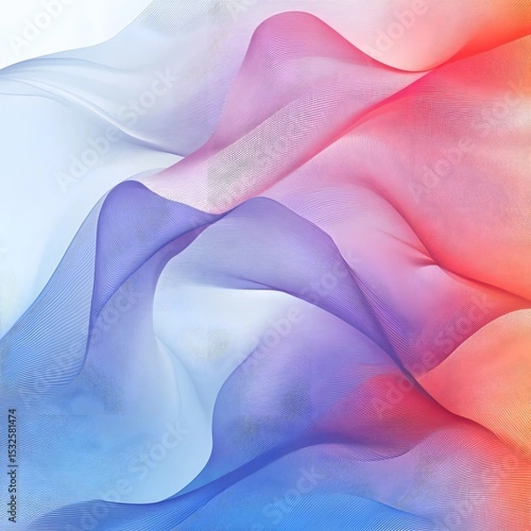 Obraz Elegant Flat 2D Vector Artwork Emphasizing Innovative Corner Line Mesh Waves and Gradient Design Elements with Transparent Background for a Minimalistic Yet Precise Visual Composition