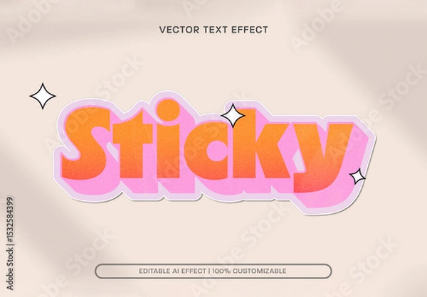 Obraz 3D Sticker Text Effect