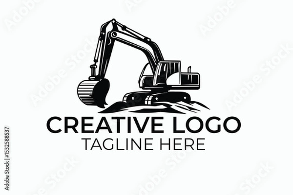 Fototapeta excavator vector icon