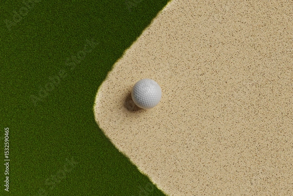 Obraz Golf ball on sand and grass pattern background