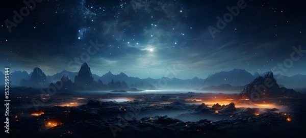 Fototapeta Galaxy Version of orange leaf world, ai generative