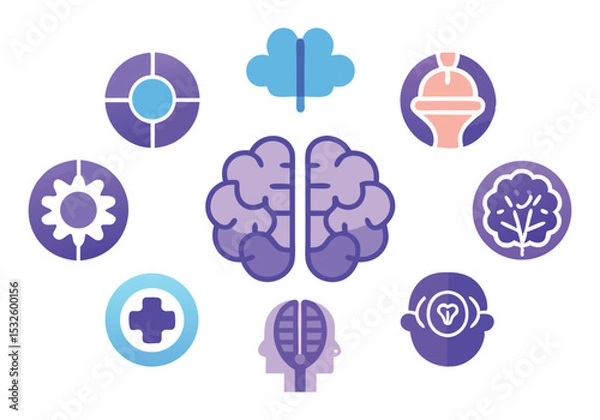 Fototapeta Human Brain Cognitive Functions, Mental Health, and Neurological Processes