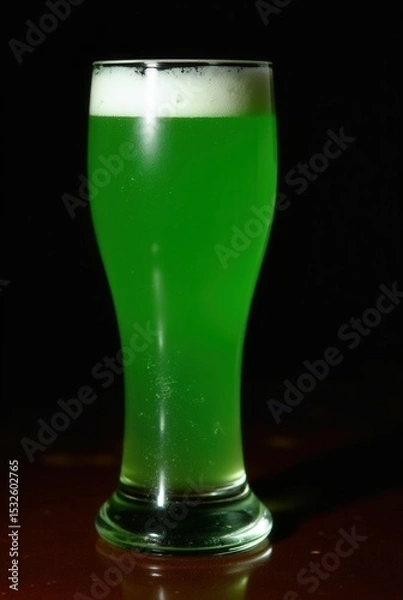 Obraz St. Patrick's Day Drink: A refreshing glass of vibrant green beverage, perfect for festive occasions, epitomizing the spirit of celebration.
