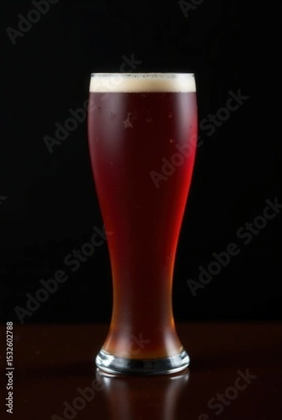 Obraz Amber Nectar: A crystal glass filled with rich amber-colored liquid, showcasing the satisfying effervescence and delightful taste.