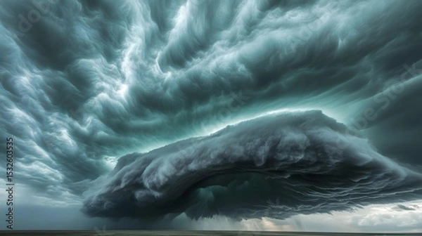 Obraz Dramatic storm clouds fill the sky.