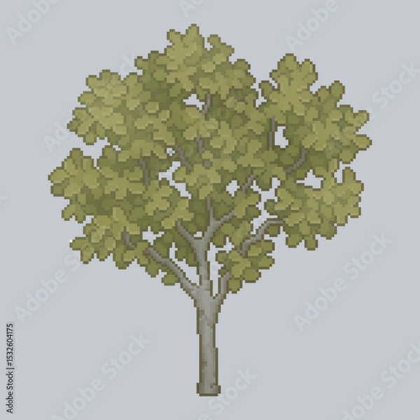 Fototapeta lush tree in pixel art style