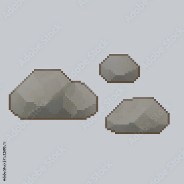 Fototapeta stones with different size in pixel art style