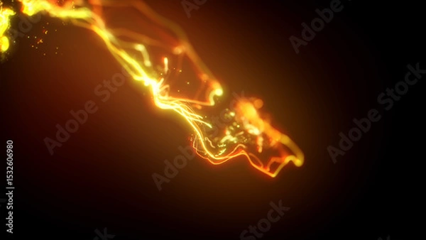 Fototapeta Abstract Glowing Twirl Lights Background/ Illustration of colorful and vivid swirling lights trail wallpaper and glowing particles