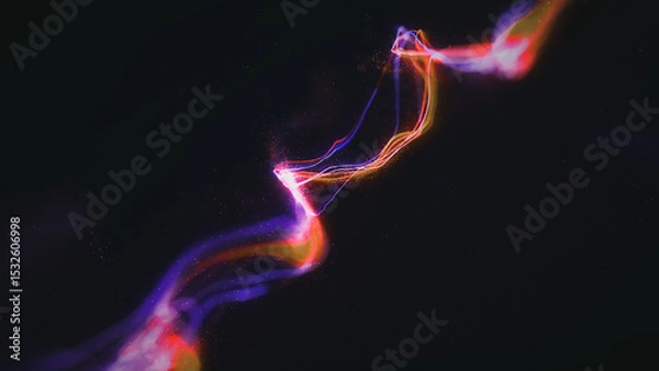 Fototapeta Colorful Light Particles Background/ Illustration of colorful and vivid swirling lights trail wallpaper and glowing particles