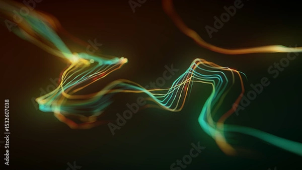 Fototapeta Colorful Swirling Light Background/ Illustration of colorful and vivid swirling lights trail wallpaper and glowing particles