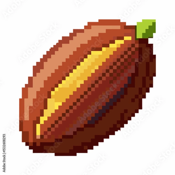 Fototapeta Pixel Art Cocoa Pod Creative Retro Style Digital Illustration