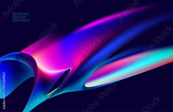 Obraz Abstract liquid holographic gradient shape. 3D Vector design element.