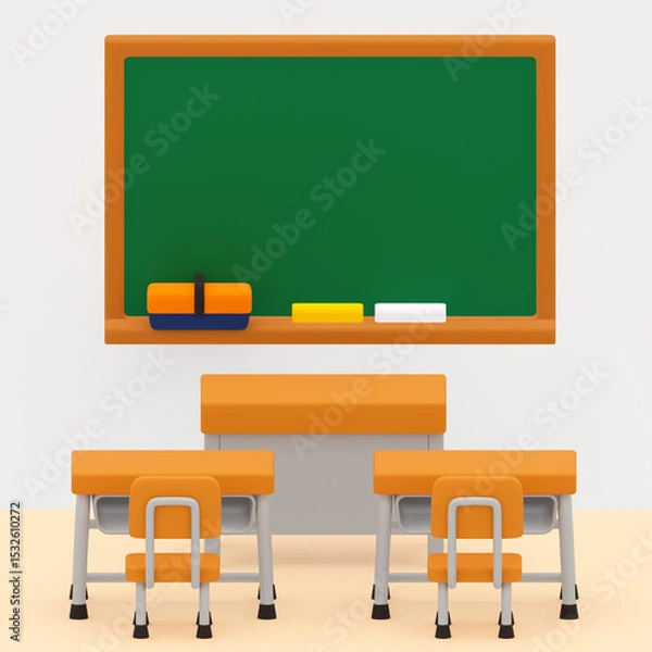 Obraz デフォルメされた可愛い教室