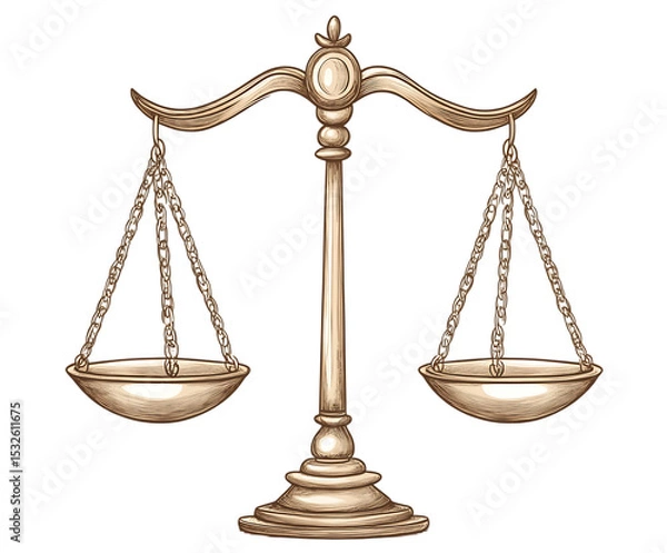 Fototapeta Scales of justice isolated on transparent background