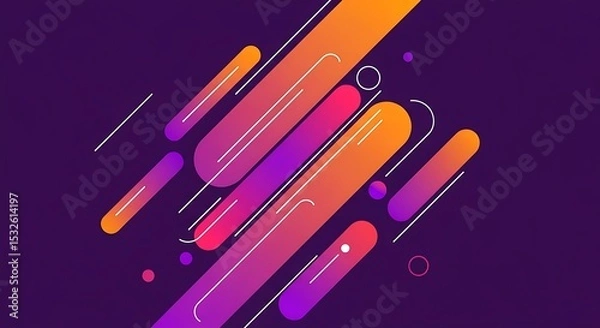Obraz Futuristic abstract pattern with luminous multi-colored shapes, adding a modern and vibrant touch