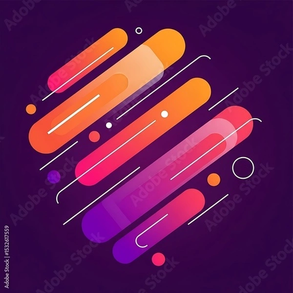 Obraz Visually engaging abstract wallpaper with dynamic shapes and lines, great for digital art.