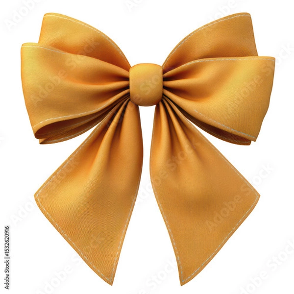 Obraz Elegant Yellow Satin Bow on a Transparent Background Perfect for Decorative and Gift Wrapping Purposes