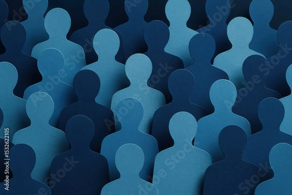 Obraz A diverse collection paper cutout silhouettes symbolizes and collaboration within a professional environment