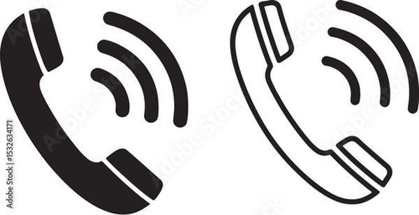 Fototapeta Phone Flat Icon – Call Symbol and Communication Sign Vector Illustration