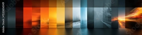 Fototapeta Colorful Banner Series Featuring Blurred Frames and Textures