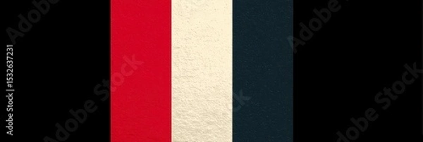 Fototapeta Bold Color Blocked Banner Divided into Three Sections for Design Use