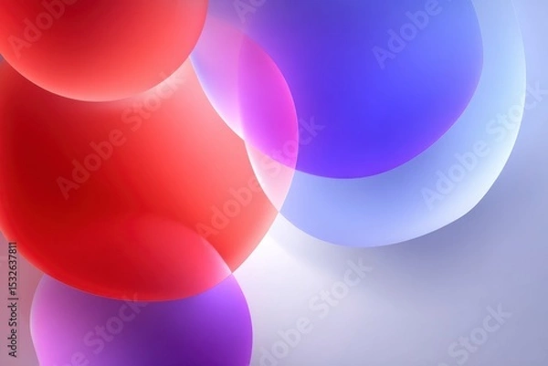 Fototapeta Colorful Composition of Overlapping Semi-Transparent Circles and Shapes