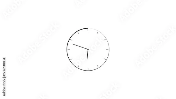 Fototapeta Abstract clock icon illustration. Digital and analog clock 24 hours isolated on white background. and creating a stunning illustration.4k illustration