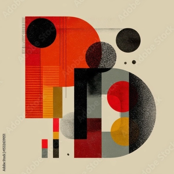 Fototapeta Minimalist Abstract Design Featuring Geometric Shapes and Colors
