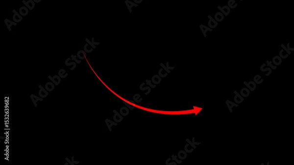 Fototapeta Business graph chart with upward trend arrow icon illustration. on royal red grid line background. and creating a stunning illustration.4k illustration.